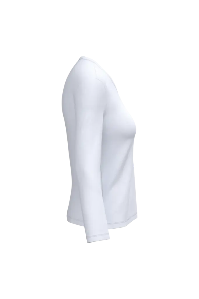 PS_K382-S_WHITE - Hidalgo-werbeartikel Dames T-shirt V-hals lange mouwen, white — productfoto 64