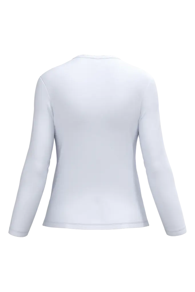PS_K382-B_WHITE - Hidalgo-werbeartikel Dames T-shirt V-hals lange mouwen, white — productfoto 66