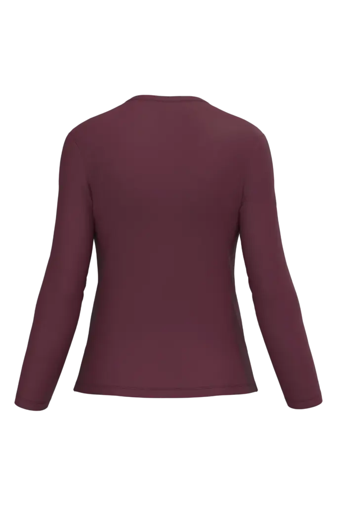 PS_K382-B_WINE - Hidalgo-werbeartikel Dames T-shirt V-hals lange mouwen, wine — productfoto 69
