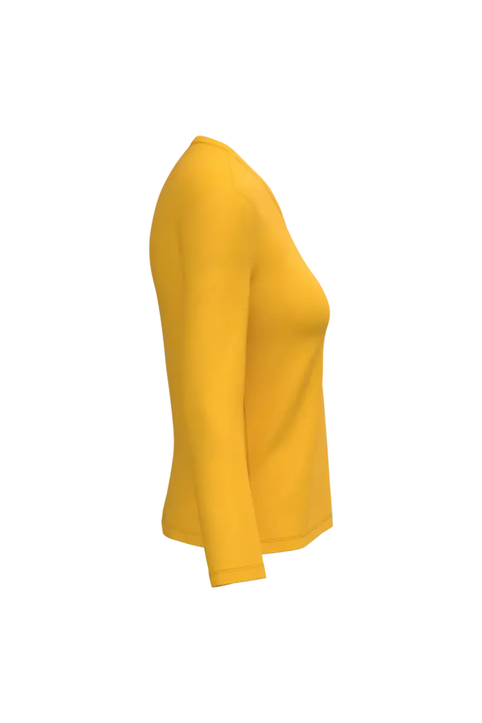 PS_K382-S_YELLOW - Hidalgo-werbeartikel Dames T-shirt V-hals lange mouwen, yellow — productfoto 70