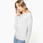 Dames T-shirt ronde hals lange mouwen