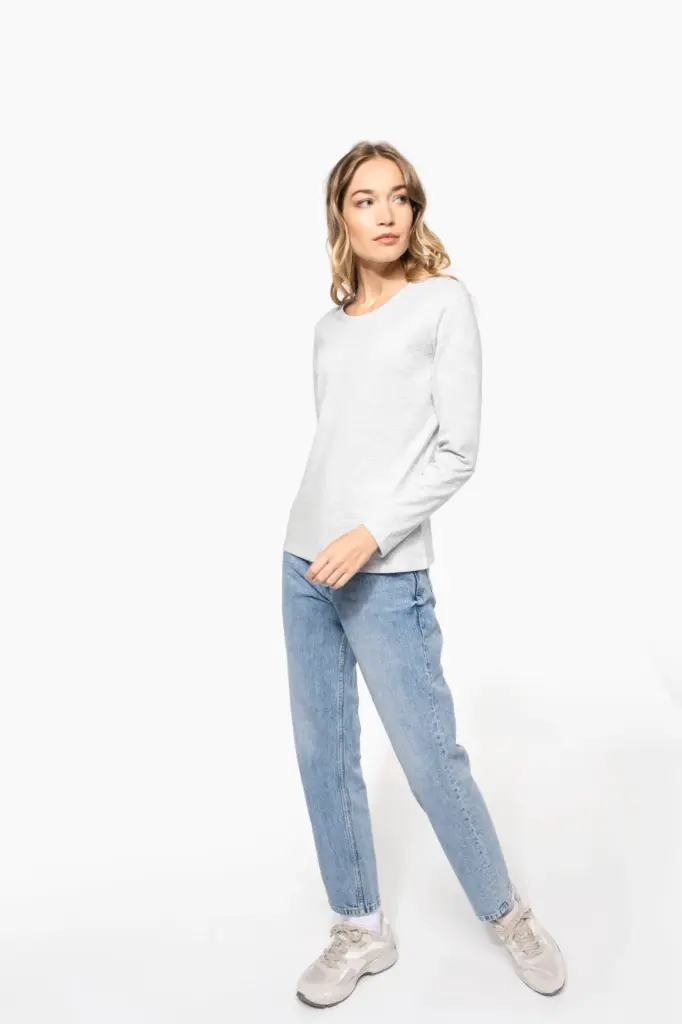 Dames T-shirt ronde hals lange mouwen — productfoto 5