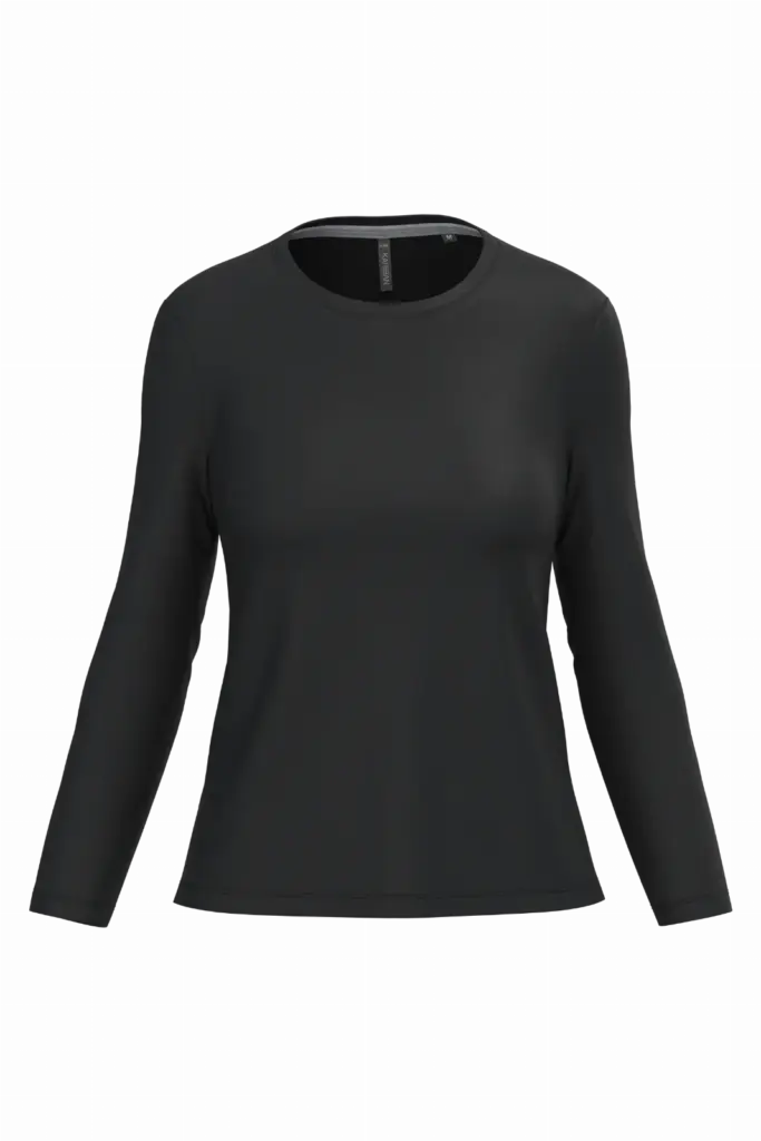 Dames T-shirt ronde hals lange mouwen — productfoto 10