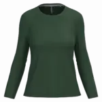 Dames T-shirt ronde hals lange mouwen, forest green — productfoto 19