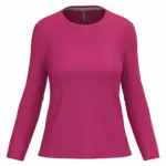 Dames T-shirt ronde hals lange mouwen, fuchsia — productfoto 20