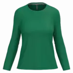 Dames T-shirt ronde hals lange mouwen, kelly green — productfoto 21