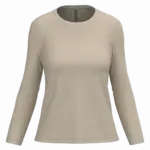 Dames T-shirt ronde hals lange mouwen, light sand — productfoto 23