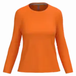 Dames T-shirt ronde hals lange mouwen, orange — productfoto 26