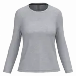 Dames T-shirt ronde hals lange mouwen, oxford grey — productfoto 27
