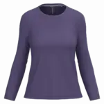 Dames T-shirt ronde hals lange mouwen, purple — productfoto 28