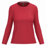 Dames T-shirt ronde hals lange mouwen, red — productfoto 29