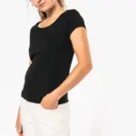 K384-3_2026 - Hidalgo-werbeartikel Dames-T-shirt korte mouwen met boothals