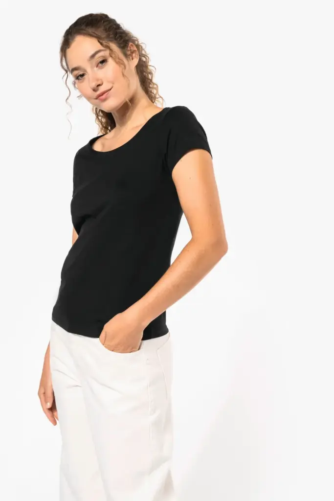 Dames-T-shirt korte mouwen met boothals