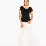 K384_2026 - Hidalgo-werbeartikel Dames-T-shirt korte mouwen met boothals — productfoto 6