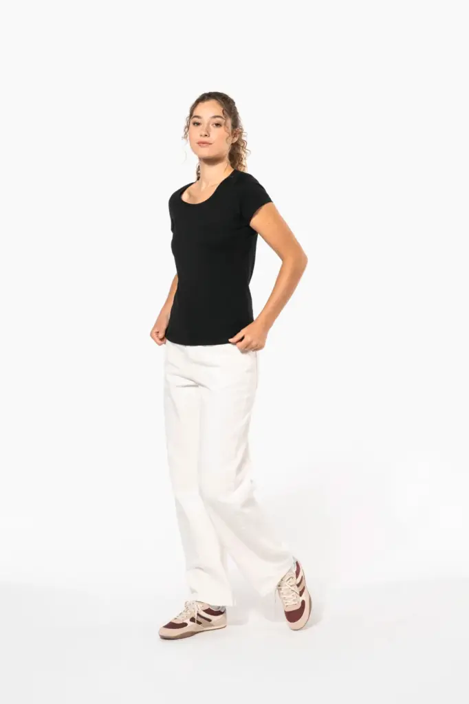 K384-2_2026 - Hidalgo-werbeartikel Dames-T-shirt korte mouwen met boothals — productfoto 7