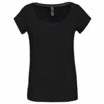 PS_K384_BLACK - Hidalgo-werbeartikel Dames-T-shirt korte mouwen met boothals, black — productfoto 9