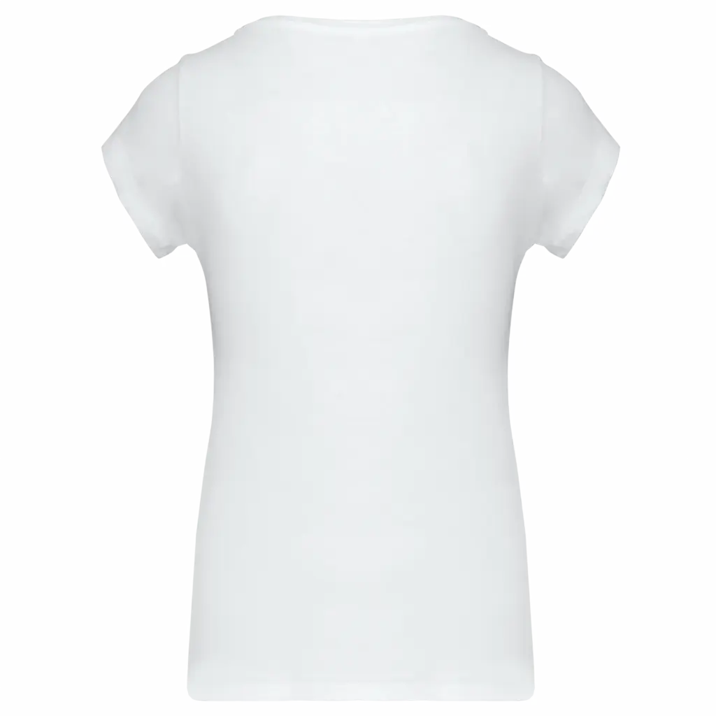 PS_K384-B_WHITE - Hidalgo-werbeartikel Dames-T-shirt korte mouwen met boothals, white — productfoto 13