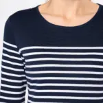 Gestreept dames-T-shirt lange mouwen — productfoto 2