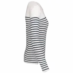 Gestreept dames-T-shirt lange mouwen, white / navy stripes — productfoto 10