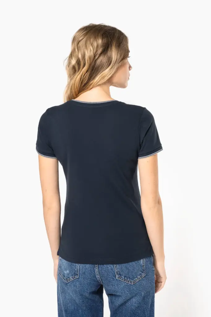 Dames-T-shirt piqué V-hals — productfoto 1