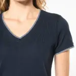 Dames-T-shirt piqué V-hals — productfoto 2