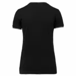 Dames-T-shirt piqué V-hals, black / light grey / white — productfoto 9