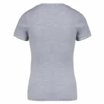 Dames-T-shirt piqué V-hals, oxford grey / navy / white — productfoto 18