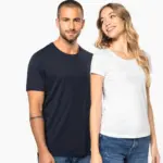 Bio T-shirt kraag met onafgewerkte rand korte mouwen — productfoto 6