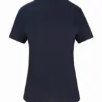 Bio dames-T-shirt kraag met onafgewerkte rand korte mouwen, navy — productfoto 7