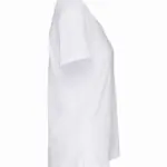 Bio dames-T-shirt kraag met onafgewerkte rand korte mouwen, white — productfoto 8