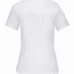 Bio dames-T-shirt kraag met onafgewerkte rand korte mouwen, white — productfoto 10