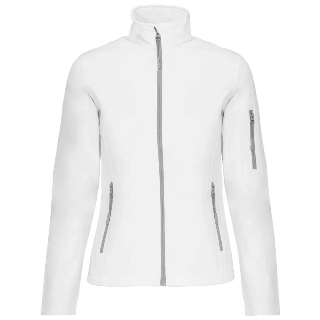 PS_K400_WHITE - Hidalgo Dames softshell jas, white — productfoto 51
