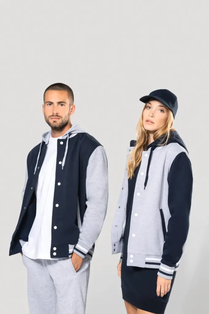 College jacket met capuchon unisex