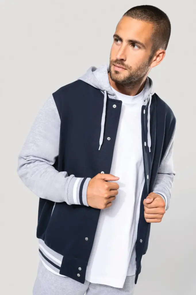 College jacket met capuchon unisex — productfoto 4