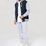 College jacket met capuchon unisex — productfoto 5