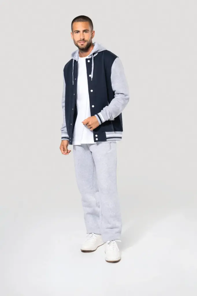 College jacket met capuchon unisex — productfoto 5