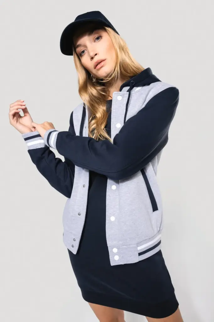 College jacket met capuchon unisex — productfoto 6