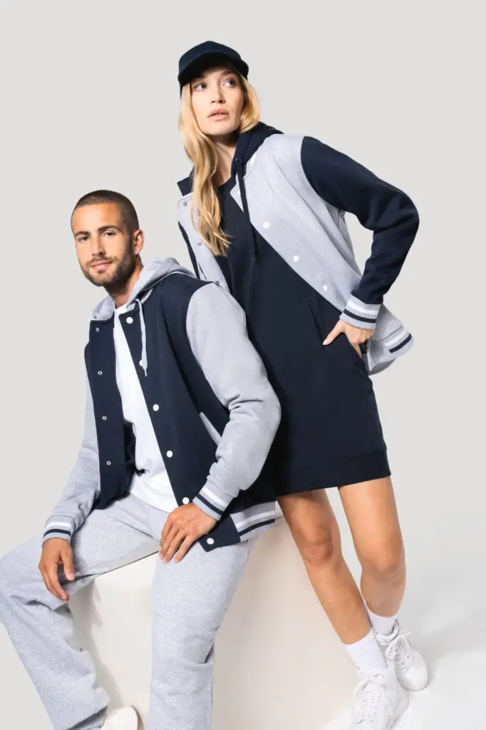 College jacket met capuchon unisex — productfoto 10
