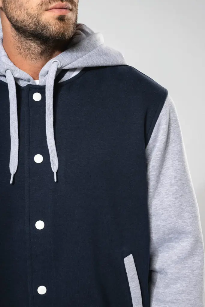 College jacket met capuchon unisex — productfoto 11