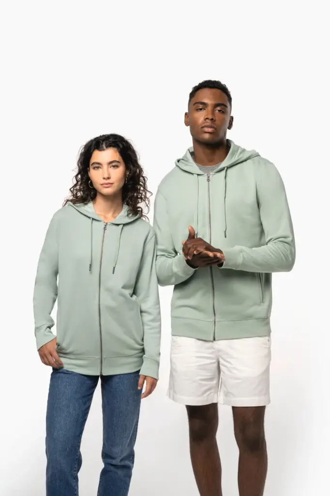 Ecologisch uniseks sweatvest met capuchon