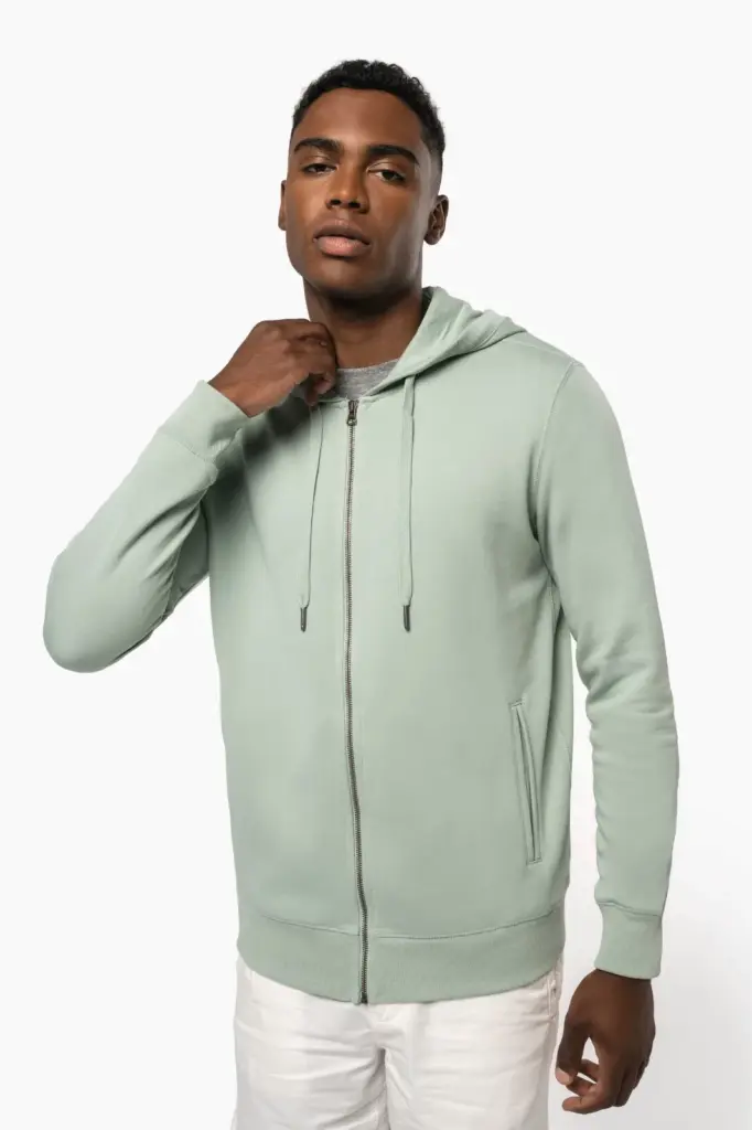 Ecologisch uniseks sweatvest met capuchon — productfoto 2