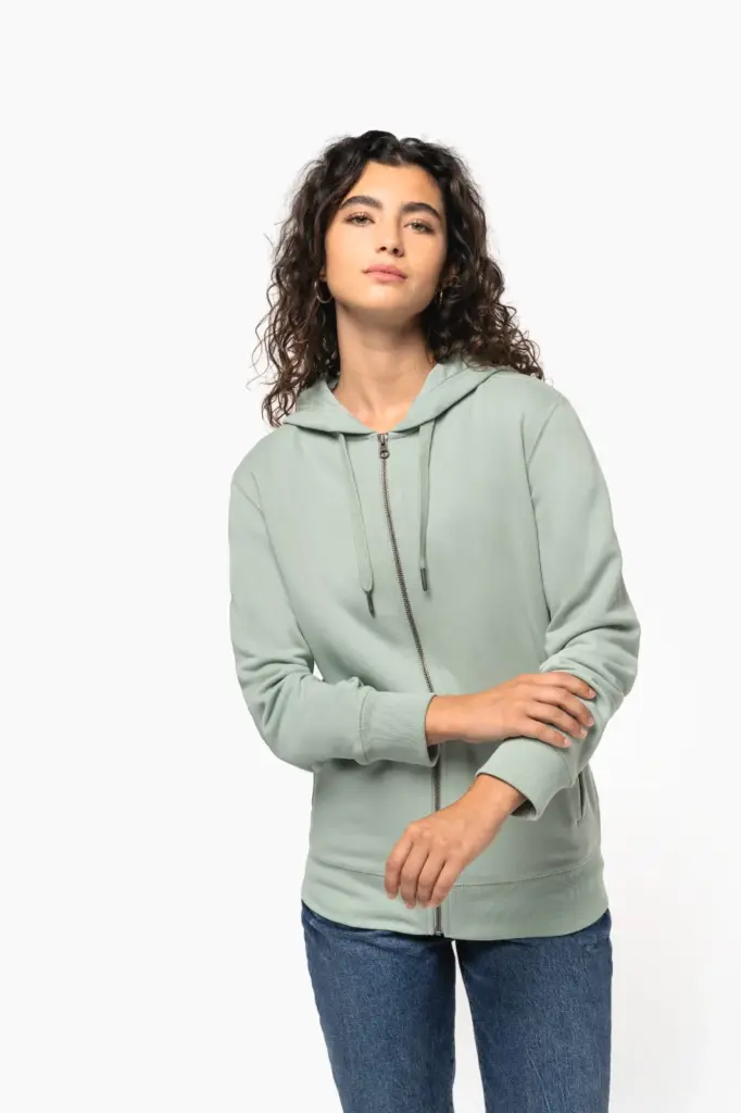 Ecologisch uniseks sweatvest met capuchon — productfoto 7