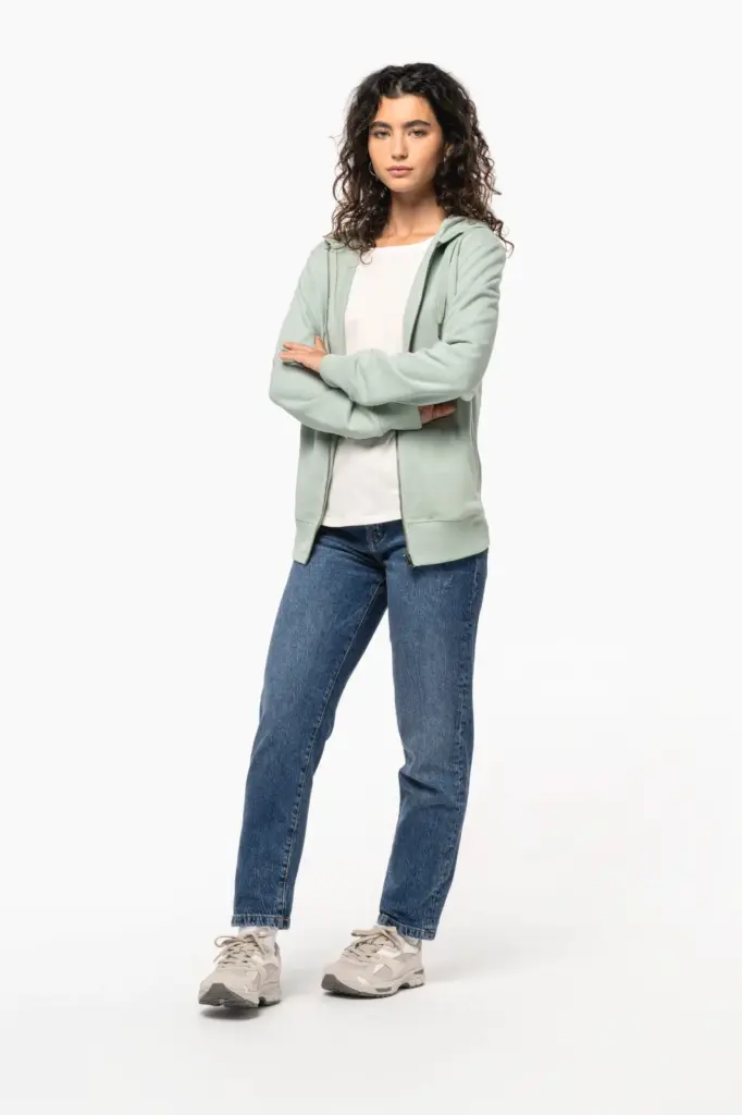 Ecologisch uniseks sweatvest met capuchon — productfoto 11