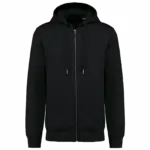 Ecologisch uniseks sweatvest met capuchon, black — productfoto 13