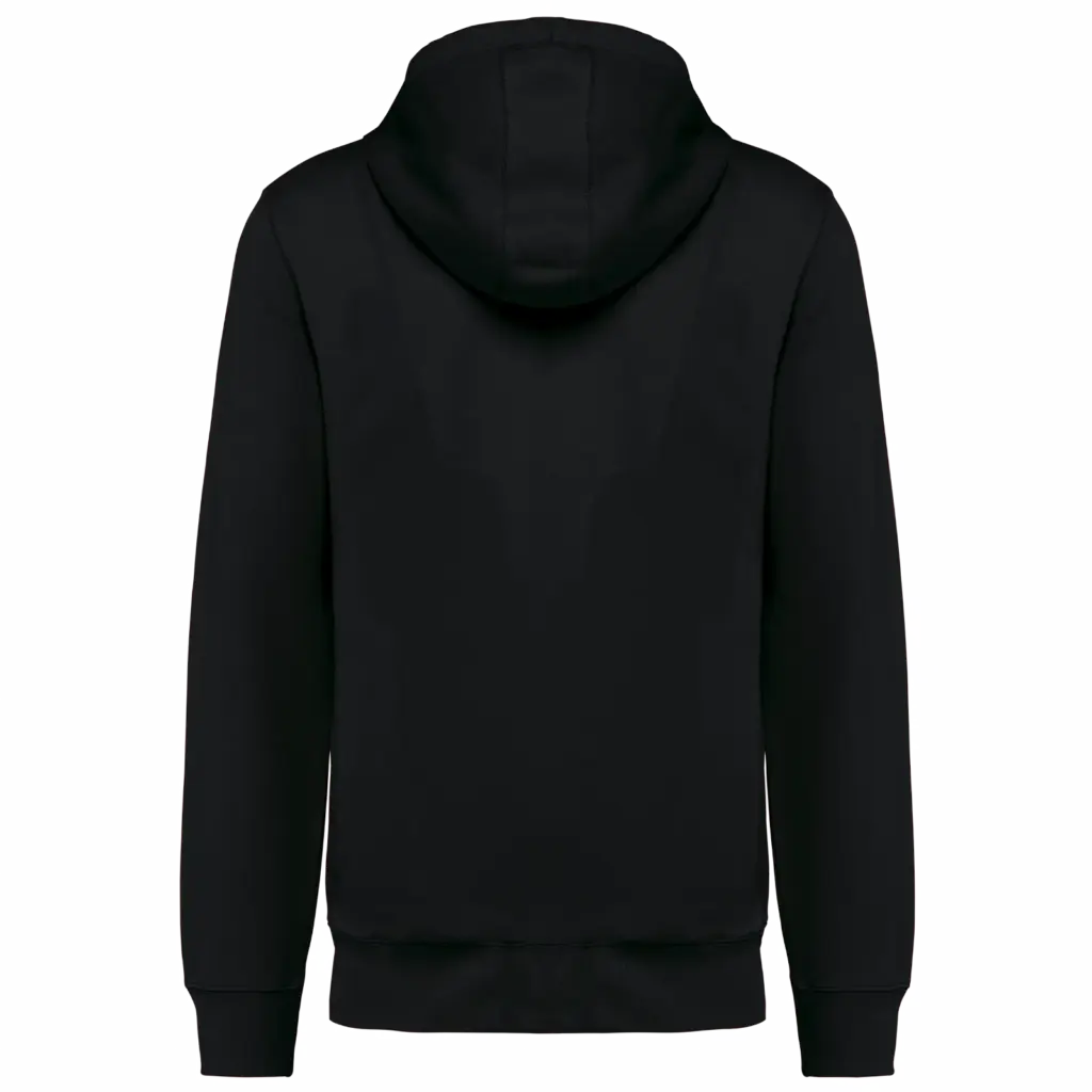 Ecologisch uniseks sweatvest met capuchon, black — productfoto 14