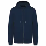 Ecologisch uniseks sweatvest met capuchon, navy — productfoto 16
