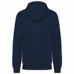 Ecologisch uniseks sweatvest met capuchon, navy — productfoto 17