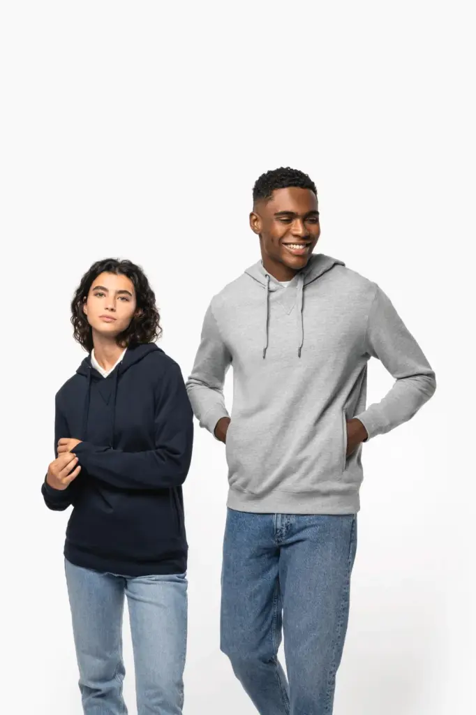 Ecologische uniseks sweater met capuchon