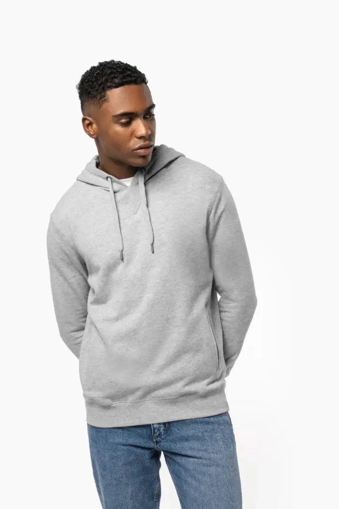 Ecologische uniseks sweater met capuchon — productfoto 2