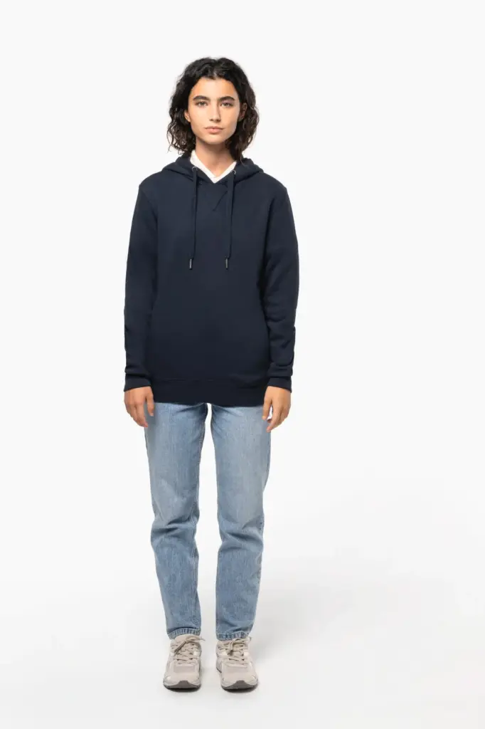 Ecologische uniseks sweater met capuchon — productfoto 11